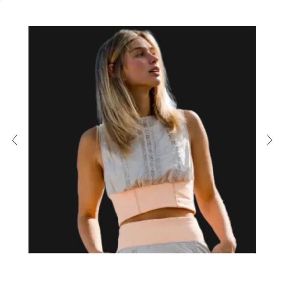 NWOT Free People Oh Hey Appliqué crop top size S - Picture 3 of 10